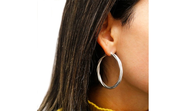 Groupon gold hot sale hoop earrings