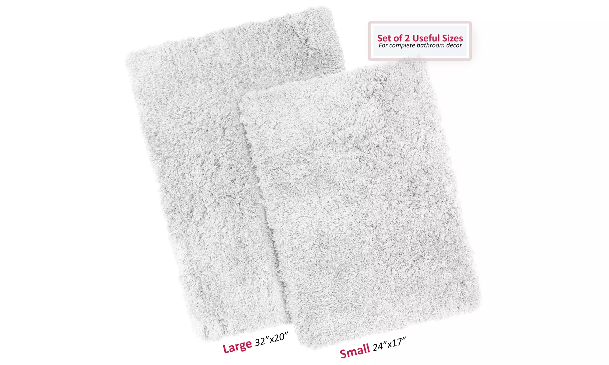 Clara Clark Non-slip Shaggy Bath Rug Set