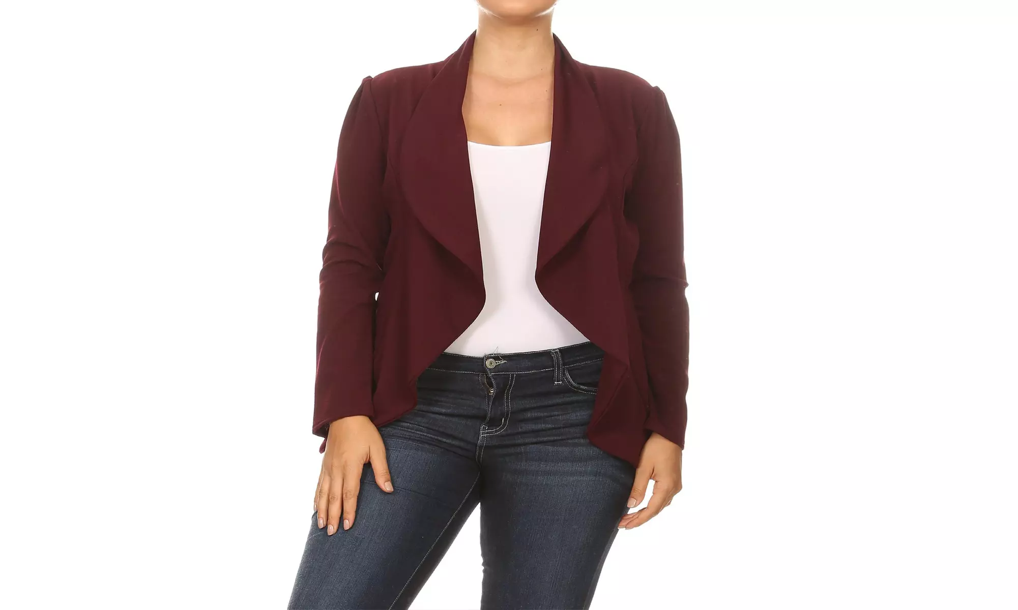 MOA Collection Womens Open Front Blazer with Plus Size