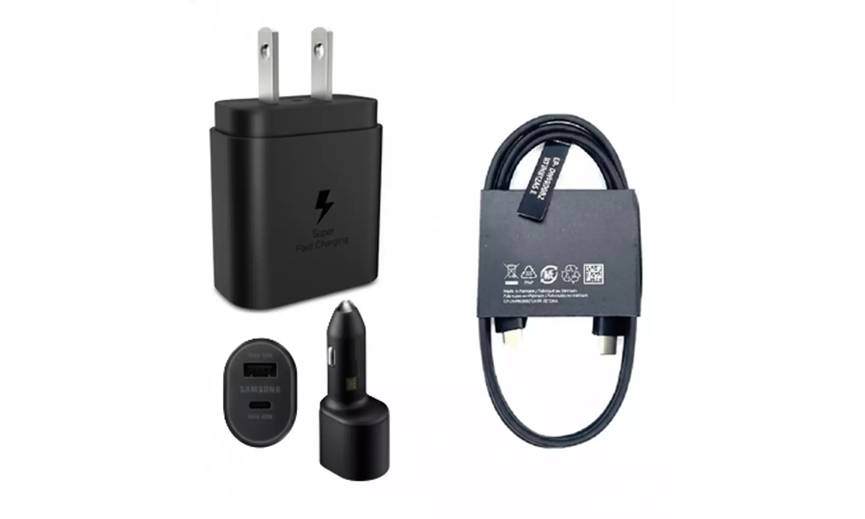 Samsung USB-C Cables Super Fast Charger Car Adapter Galaxy S21 S22 Note20 Ultra