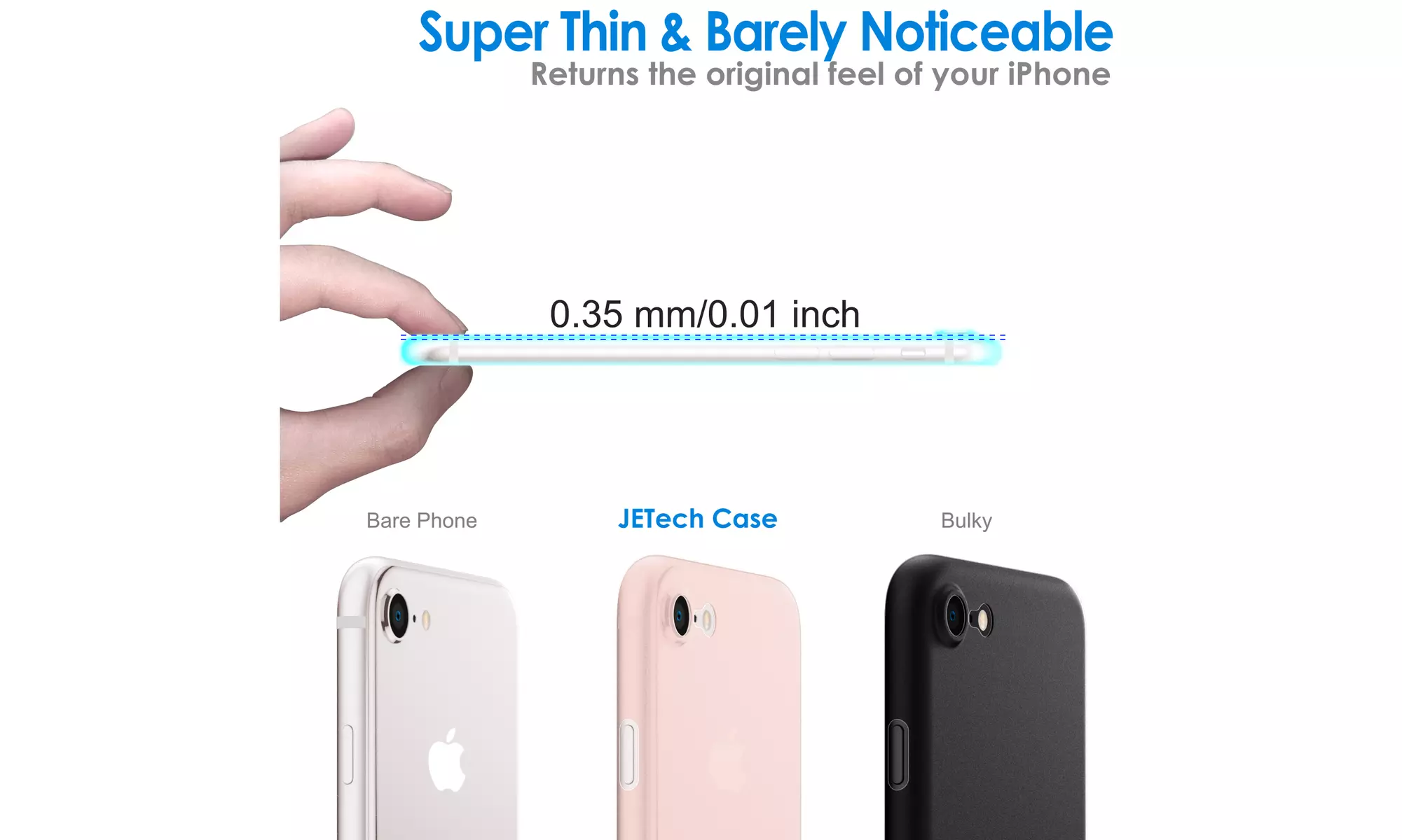 Ultra Slim Matte Hard Case for iPhone 8/7/SE 3/2, Camera Lens Cover Protection