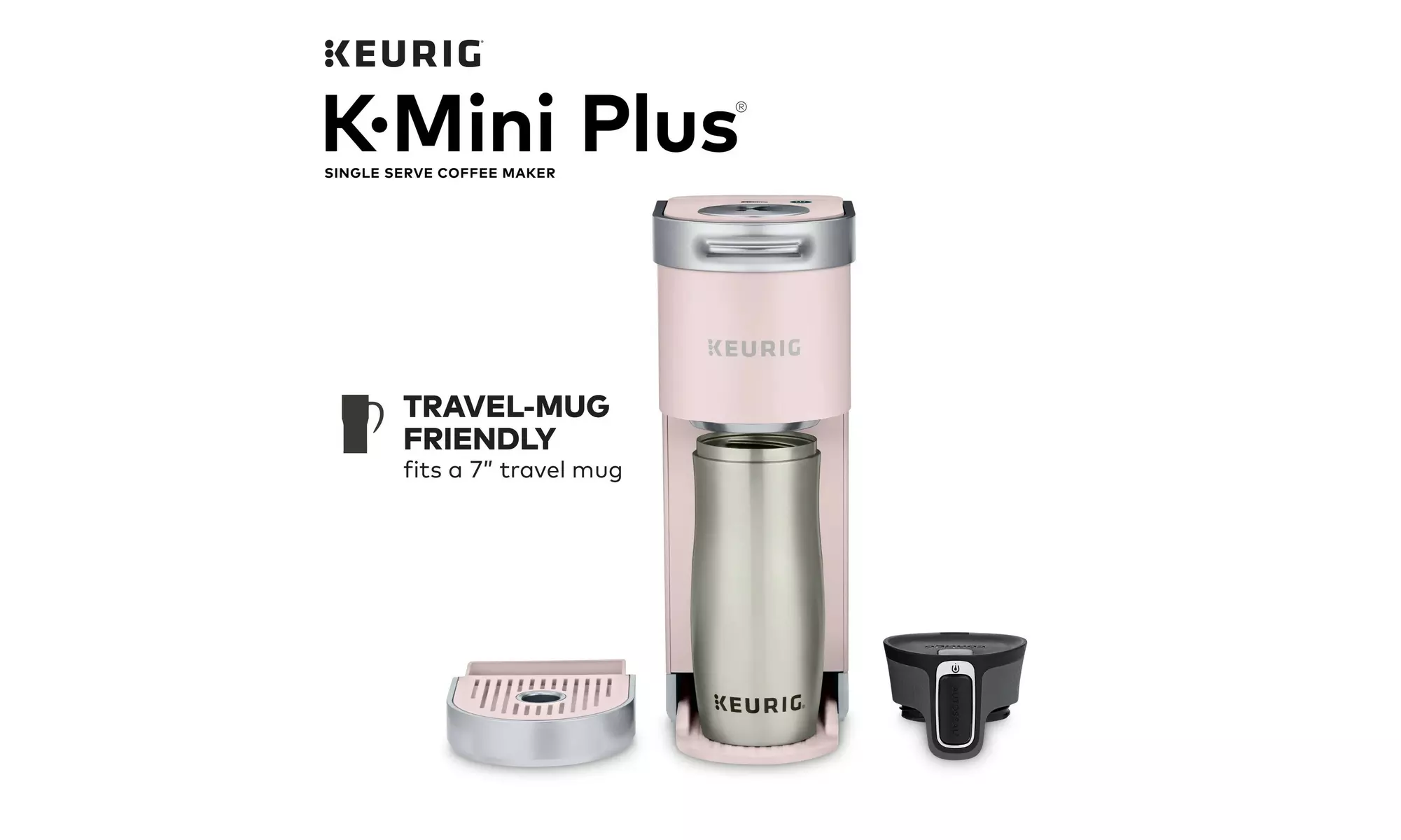 Keurig K-Mini Plus Single Serve K-Cup Pod Coffee Maker, Dusty Rose