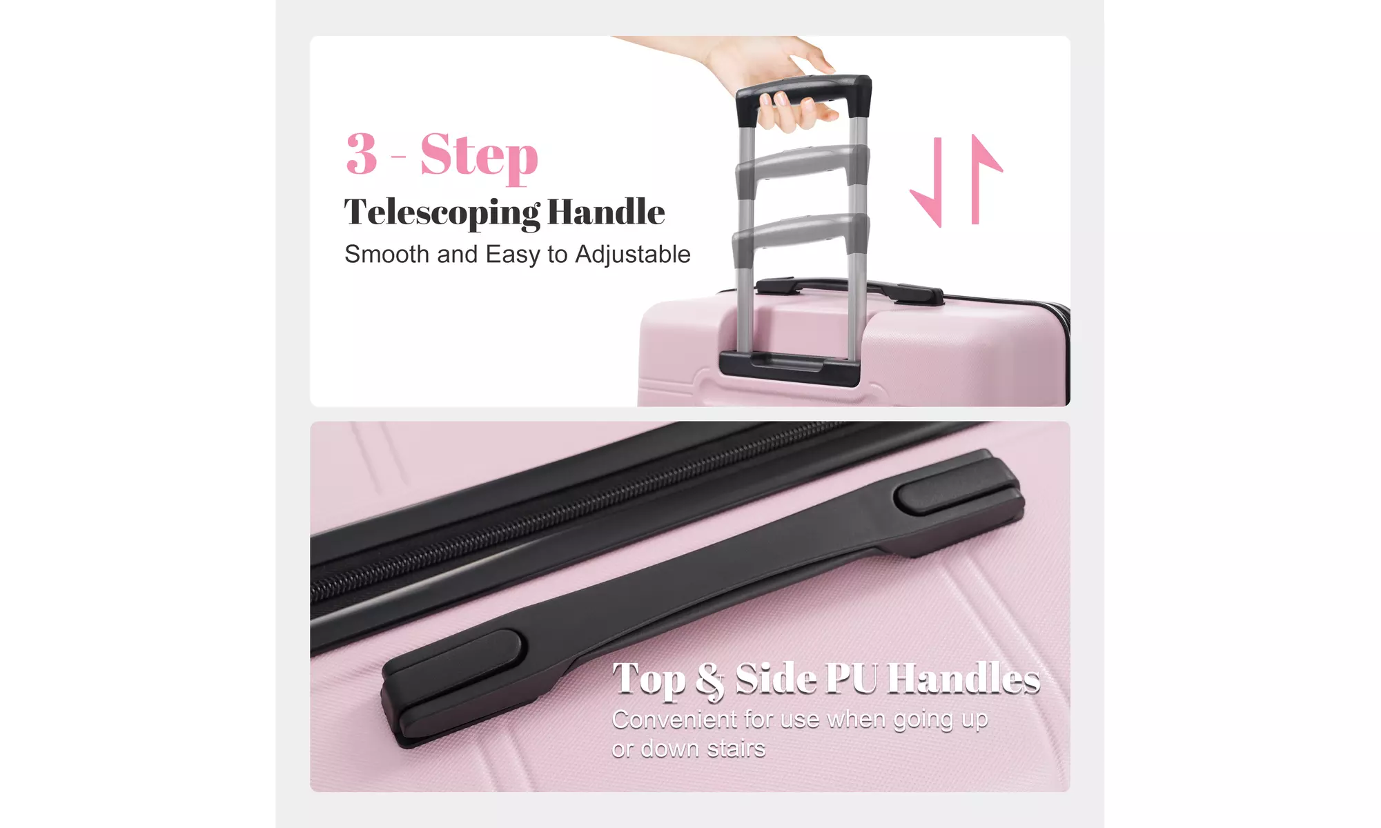 Six-Piece Luggage Set with Expandable Suitcases