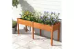 Costway Outdoor Wooden Raised Garden Bed with Divider Panel - Second Medium