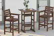 Costway 3-Piece Patio HDPE Bar Set Armchairs with Square High-Top Table Footrest - Second Medium