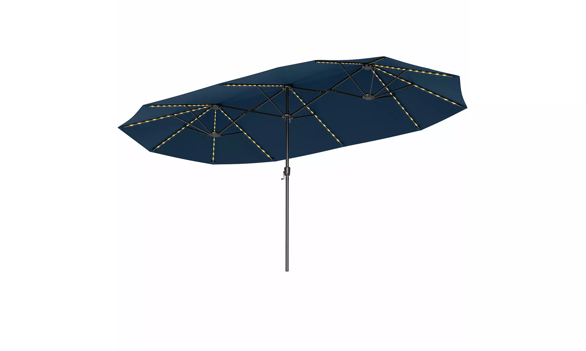 Costway 15.5 FT Extra-Large Patio Umbrella with LED Solar Lights