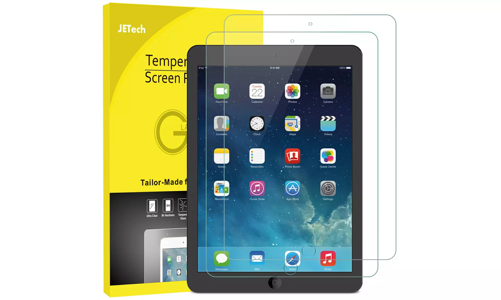 Tempered Glass Screen Protector for iPad Air 1/2,iPad 9.7 (6th/5th),iPad Pro 9.7