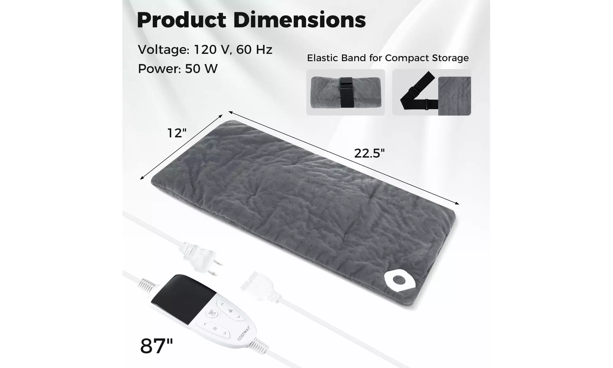 Costway Weighted Heating Pad: 2 Massagers, 5 Heat/Vibration Levels