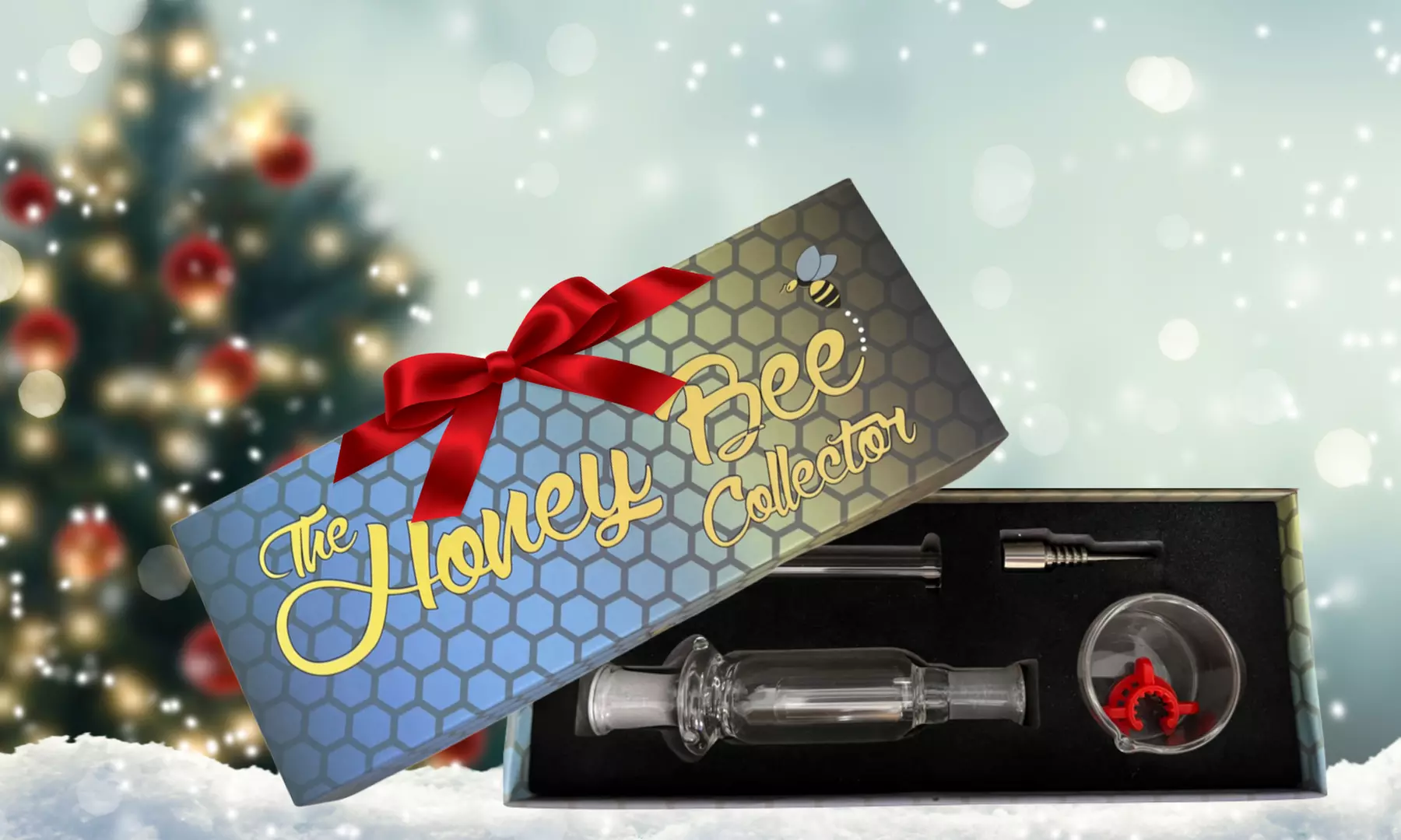 Clear Glass Dab Nectar Collector 10mm Mini Glass Dab Straw Gift Box Set - Primary Image