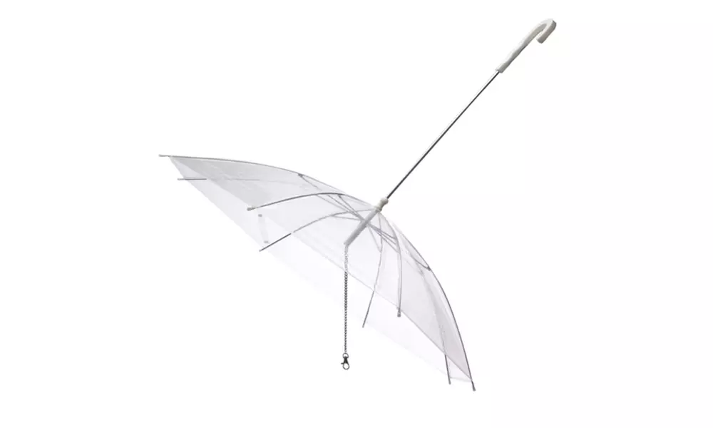 Transparent Pet Umbrella With Handle And Leash - Second Medium