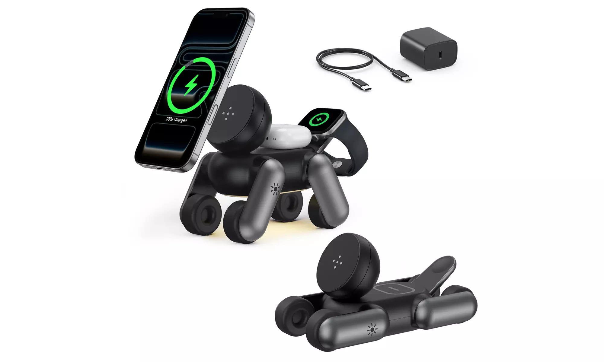 Waloo 3-in-1 Wireless Charging Stations for iPhone, Apple Watch & AirPods