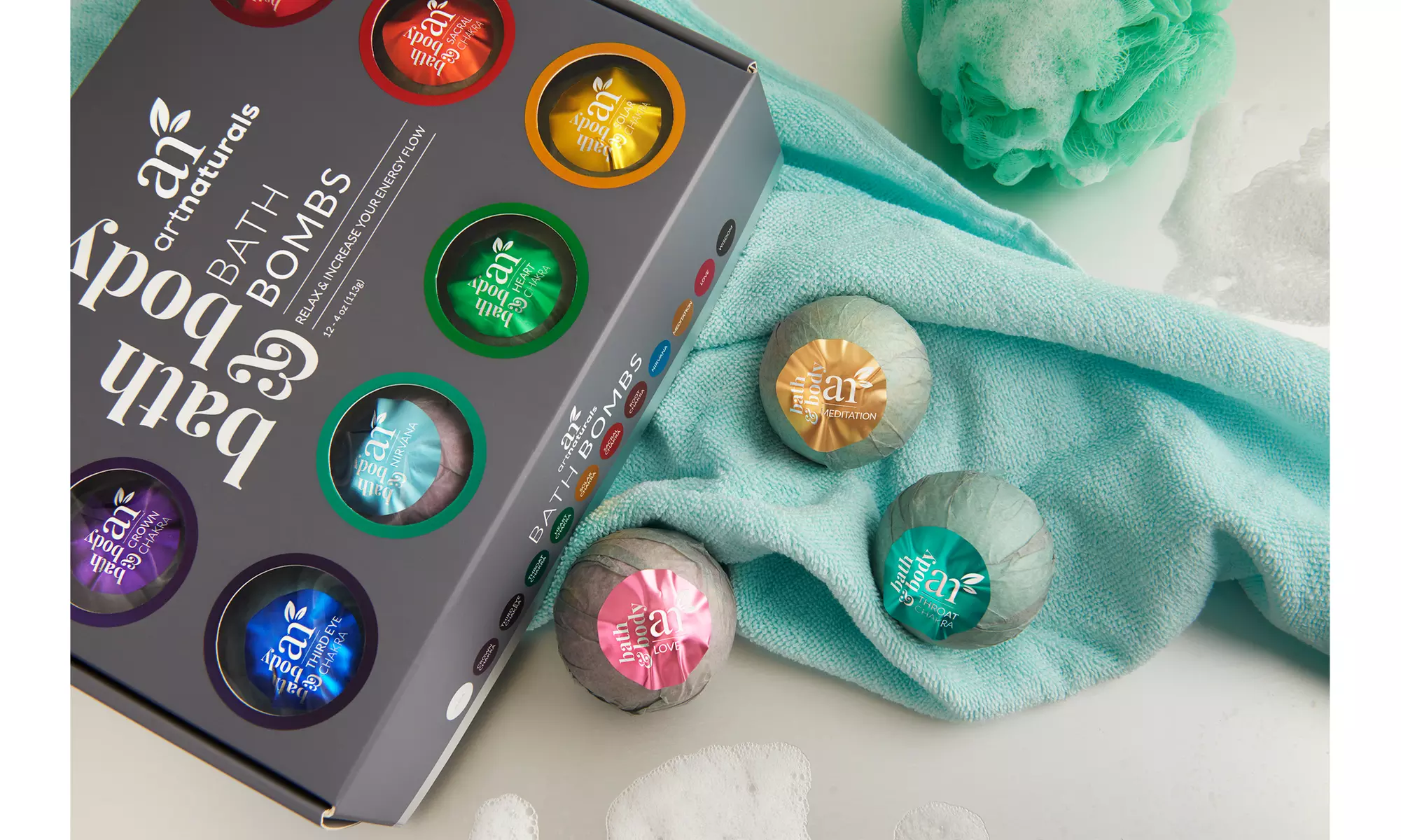 Artnaturals Bath Bombs Gift Set Kit  - Natural Handmade (12 or 6 Pack) - Primary Image