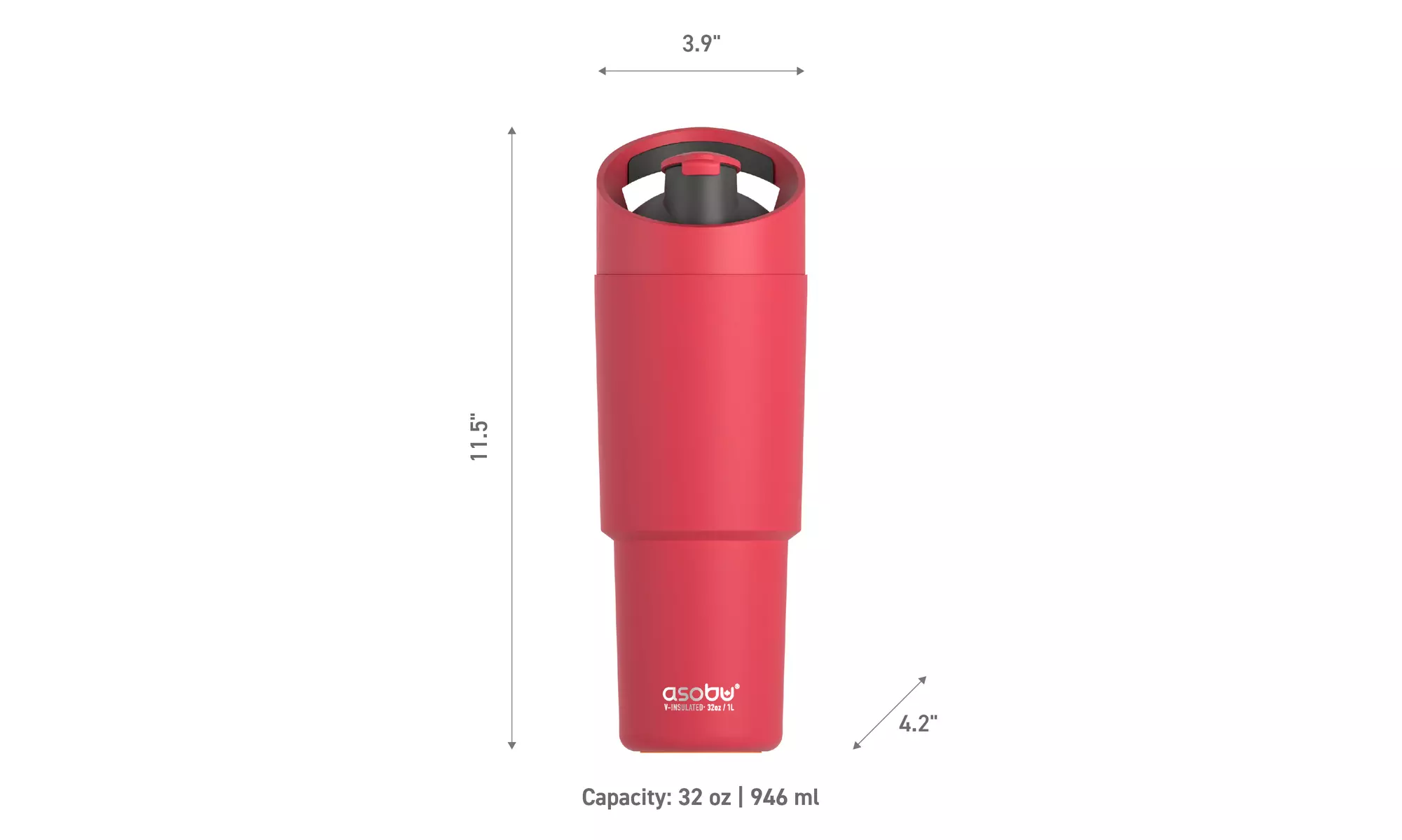 Asobu Cosmic Dual Spout Insulated 32oz Water Bottle Tumbler With Straw