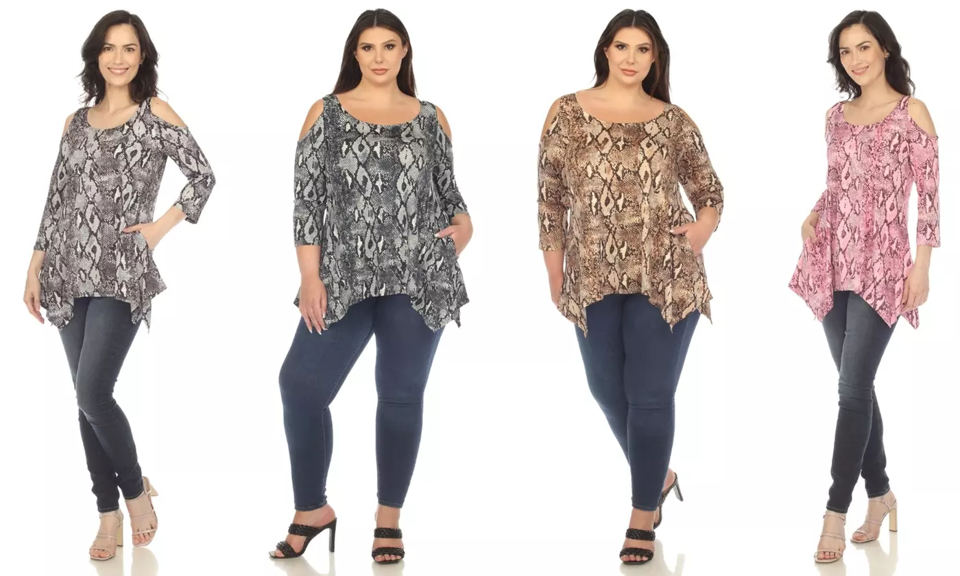 White Marks Women's Cold Shoulder Tunic (Available in S-4XL) - Primary Image