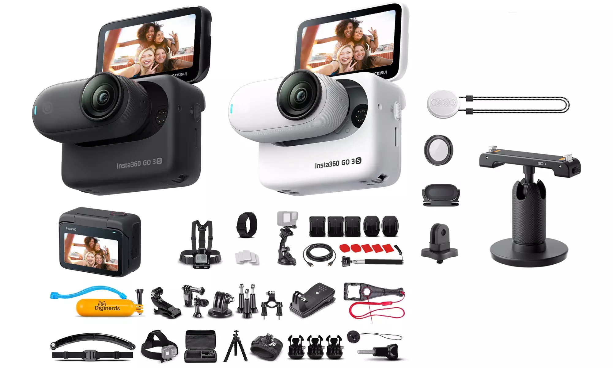 Insta360 GO 3S Small Action Camera (64GB) with DiGiNerds 50 Accessory Kit