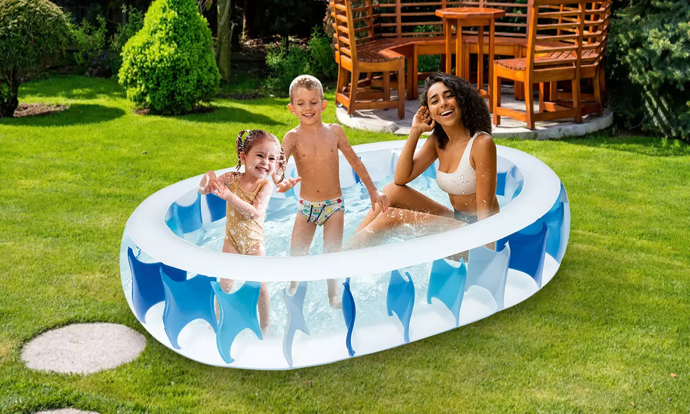 Bestway Inflatable Swimming Pool w/ Air Valve and Drain Plug - 90" x 60" x 20"