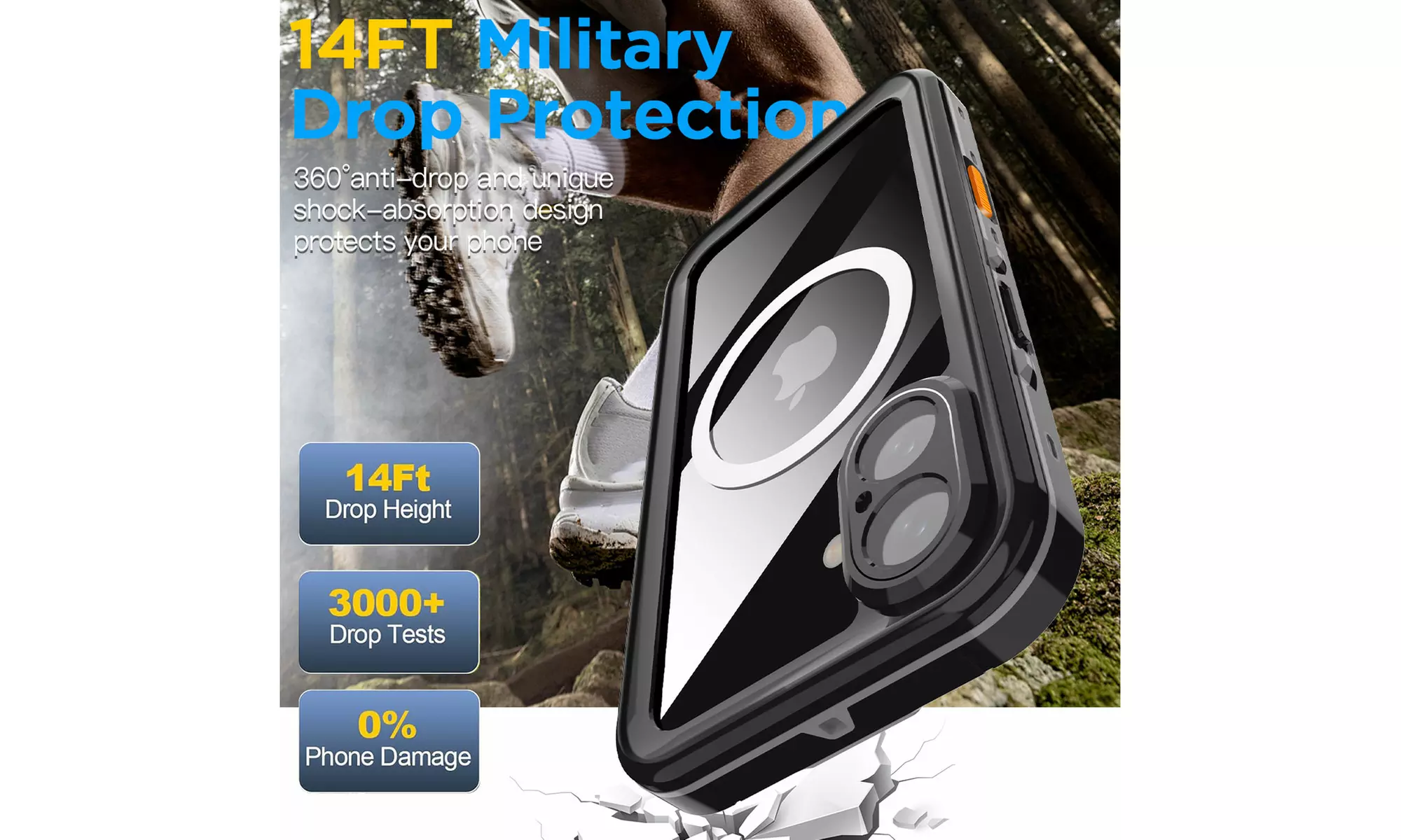 For iPhone 17 Pro Max Air Waterproof Magnetic Heavy Duty Shockproof Case