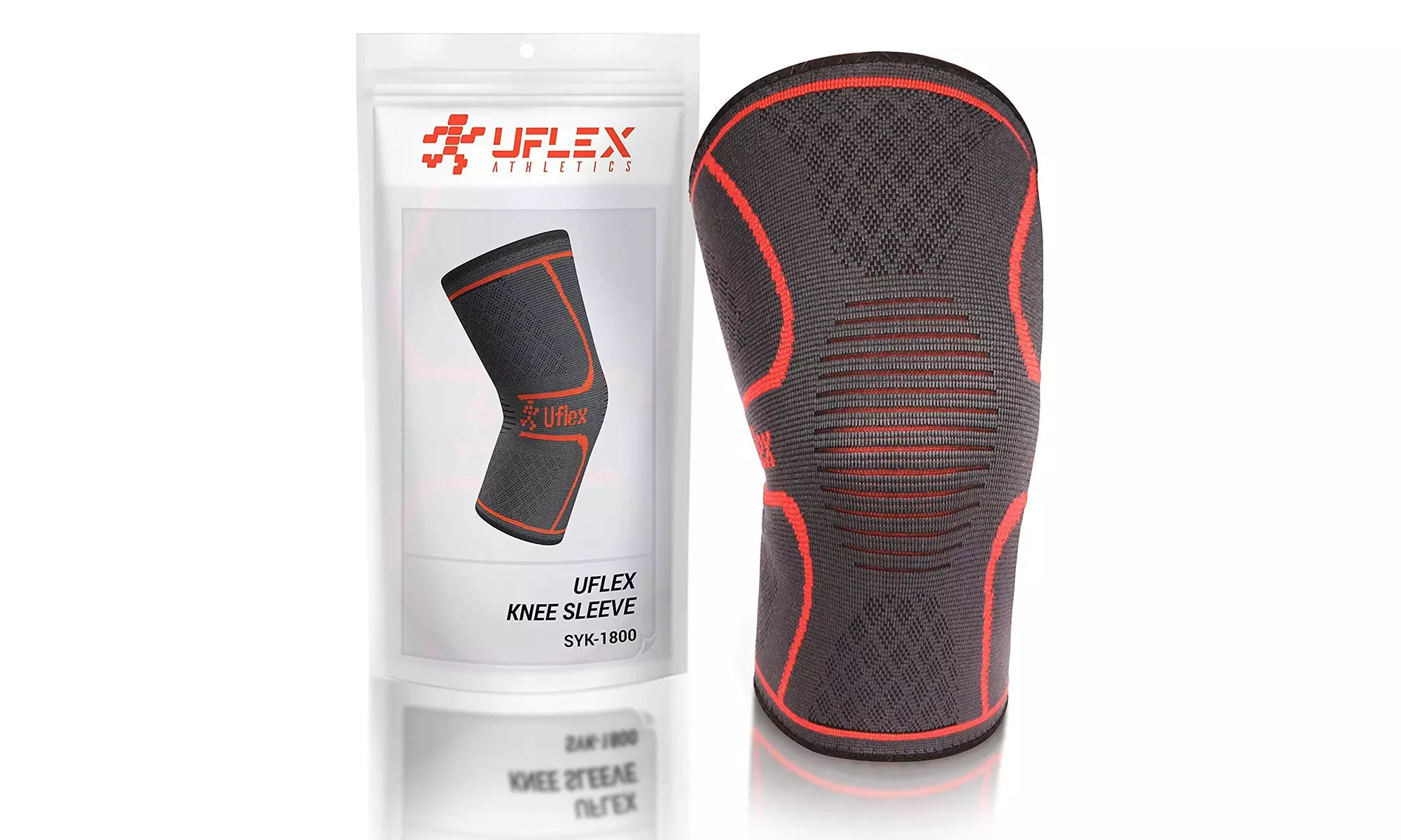 UFlex Athletics Knee Compression Sleeve Support for Running, Jogging, Sports - Primary Image