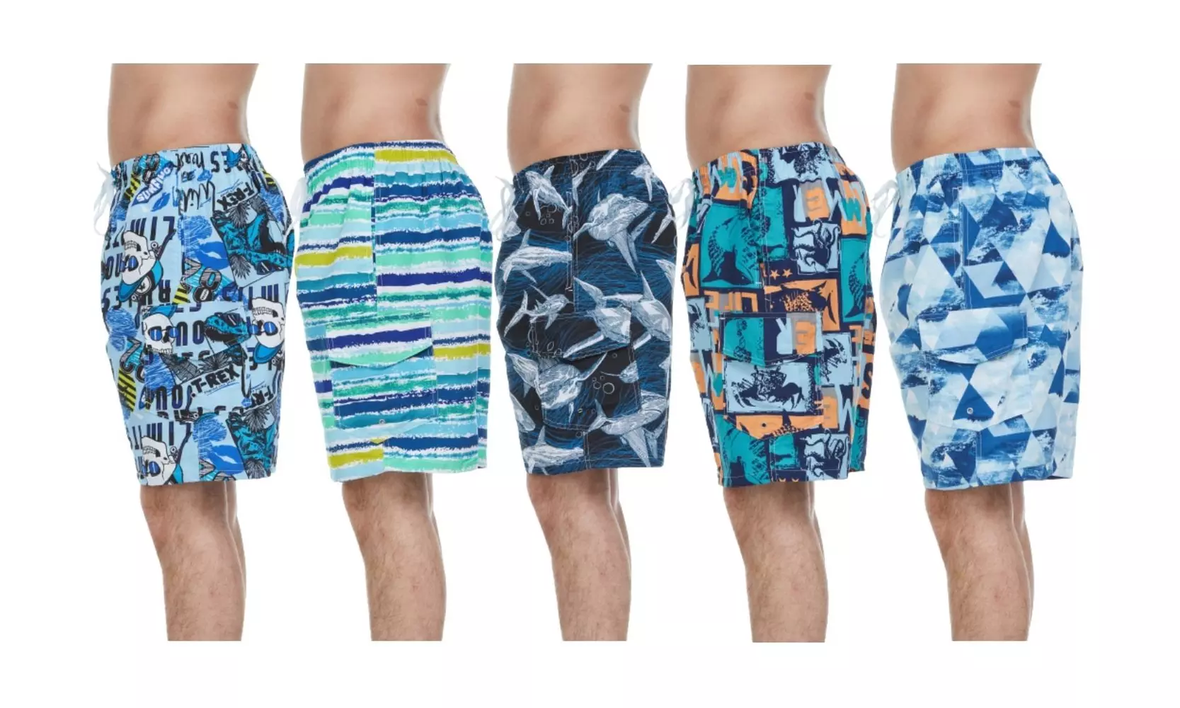  Men's Printed Quick Dry Swim Shorts with Cargo Pocket (M-2XL) - Primary Image