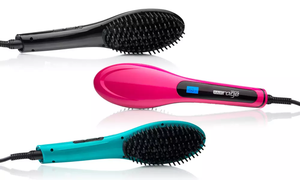 Wet to Dry Digital 3D-Plated Hair-Straightening Hot Brush - Primary Image