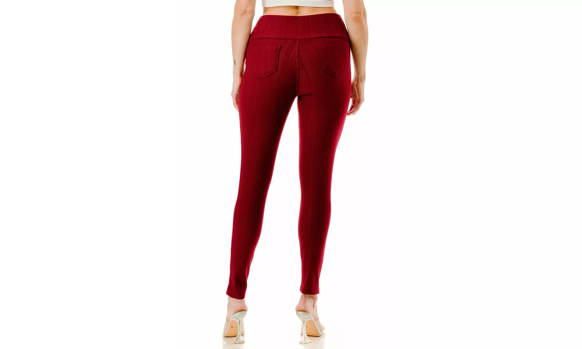 Women's High-Waist Fleece-Lined Skinny Pants Stretch Knit Denim Jeggings S-3XL