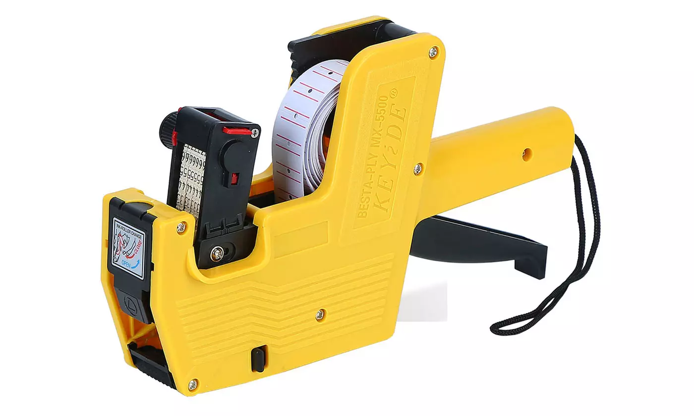 iMounTEK MX-5500 8-Digits Price Tag Gun Labeler w/ Sticker Labels & Refill Ink 