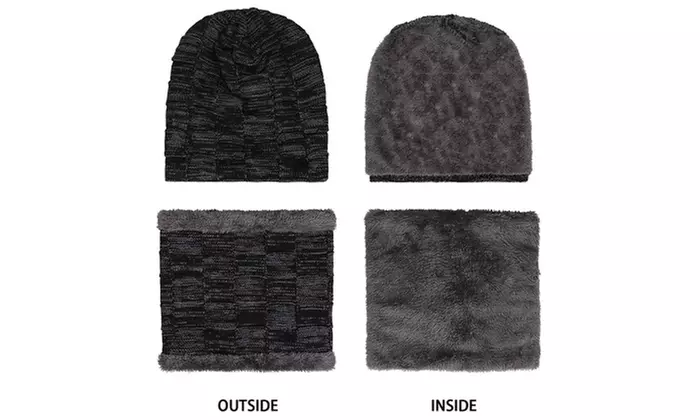 Winter Warm Beanie Hat and Scarf Set & Anti-slip Windproof Touch Screen Gloves