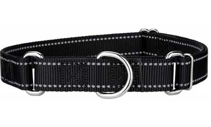 Red Dingo MC-RB-BB-LG Martingale Dog Collar Reflective Black