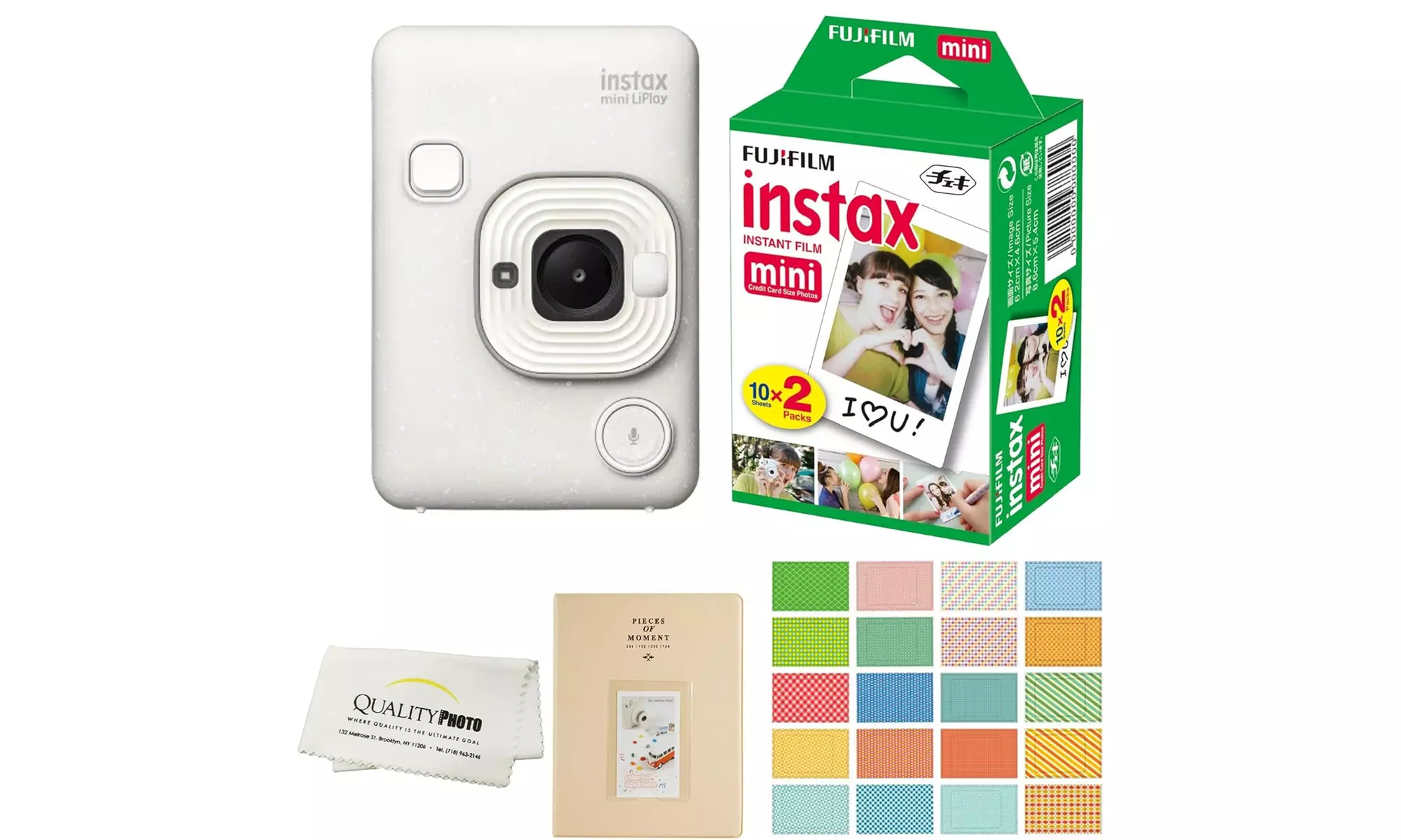 Fujifilm Instax Mini LiPlay Hybrid Instant Camera with 20 Films (Misty White)