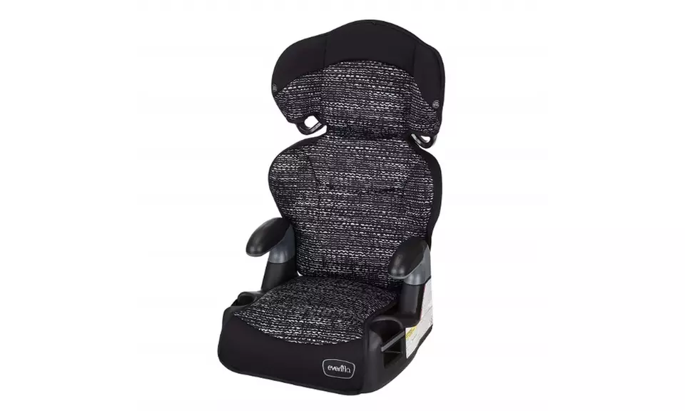  Evenflo Big Kid AMP High Back Booster Car Seat, Static Black  - Primary Image