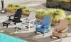 Costway Patio Adirondack Chair HIPS Lounge Chair with Retractable Footrest