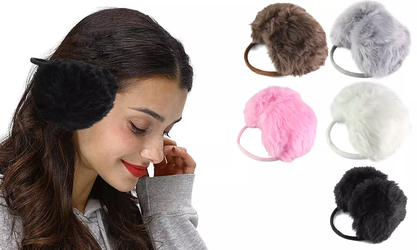 Unisex Warm Thick Fluffy Winter Outdoor Plush EarMuffs - Primary Image
