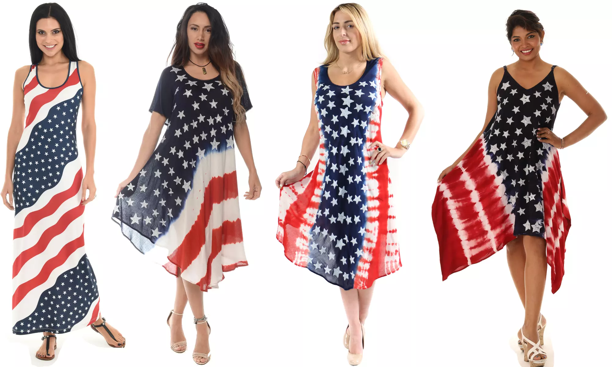 Women's  American Flag Stars and Stripes Patterns Dresses (also in Plus Size) - Primary Image