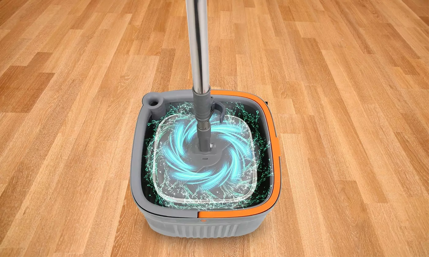 NewHome Spin Mop and Bucket Set (2 or 4 Pads) or Wall and  Baseboard Cleaner Mop