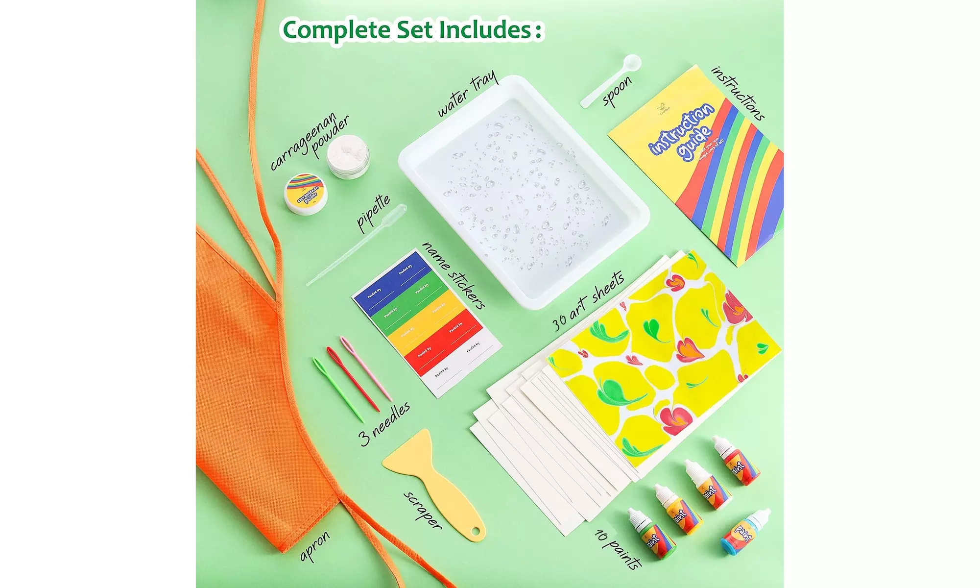 CraftBud Marbling Paint Kit for Kids - Fun Painting Set , Gift for Kids