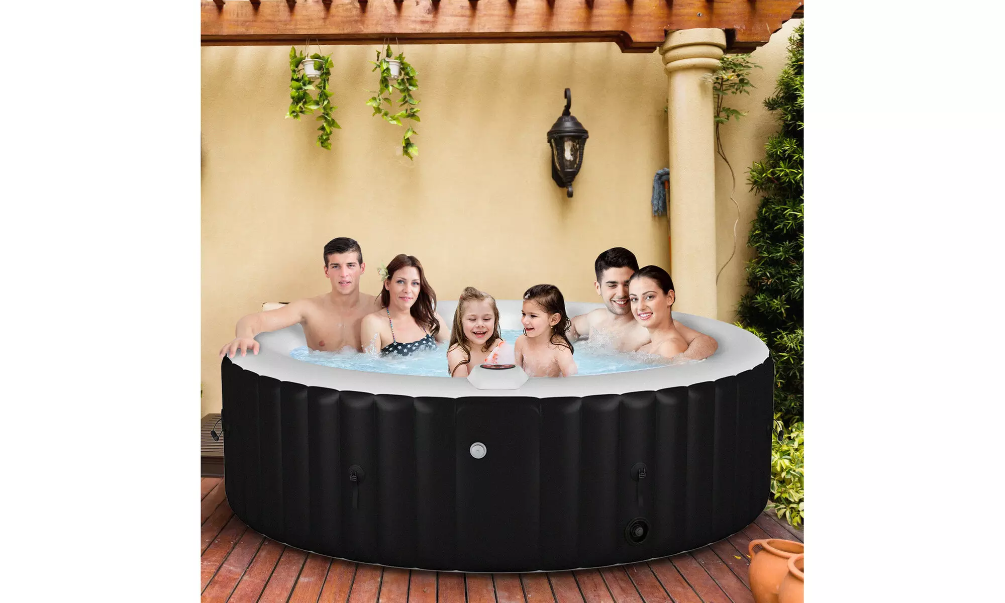 Goplus Portable Inflatable Bubble Massage Spa Hot Tub 6 Person Relaxing Outdoor  - Primary Image