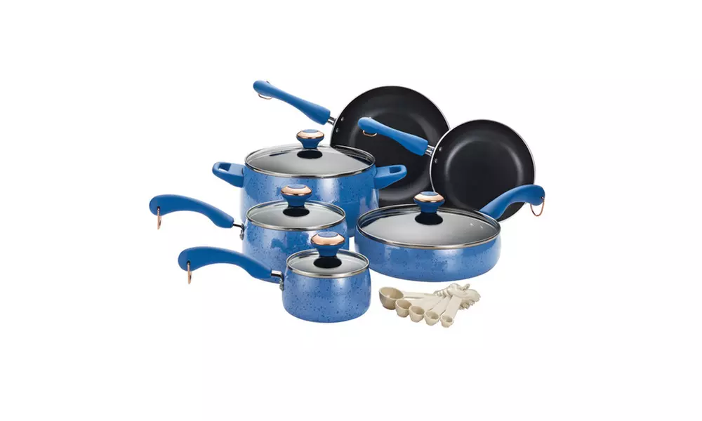Paula Deen Signature Collection Porcelain Exterior Nonstick Cookware Set (15-Piece) - Primary Image