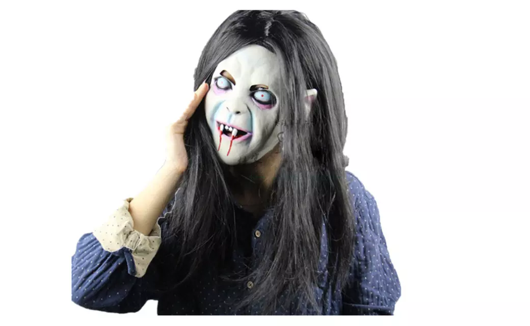 SHINA Halloween Mask Sadako Latex Creepy Scary - Primary Image