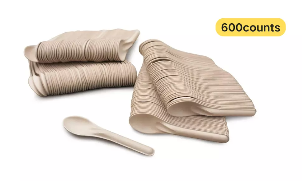 Compostable Renewable Fiber Spoons PFAS, Bleach Free, BPI Certified