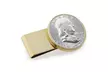 Silver Franklin Half Dollar Stainless Steel Goldtone Coin Money Clip - Second Medium