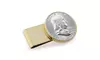 Silver Franklin Half Dollar Stainless Steel Goldtone Coin Money Clip