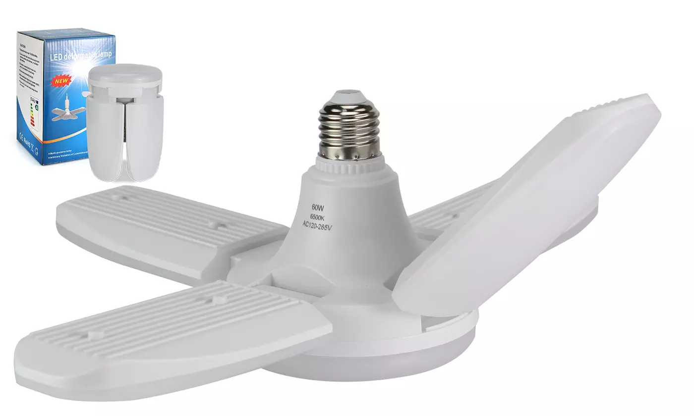 E27 LED Garage Light Bulb Deformable Ceiling Fixture Lights Shop Workshop Lamp - Primary Image