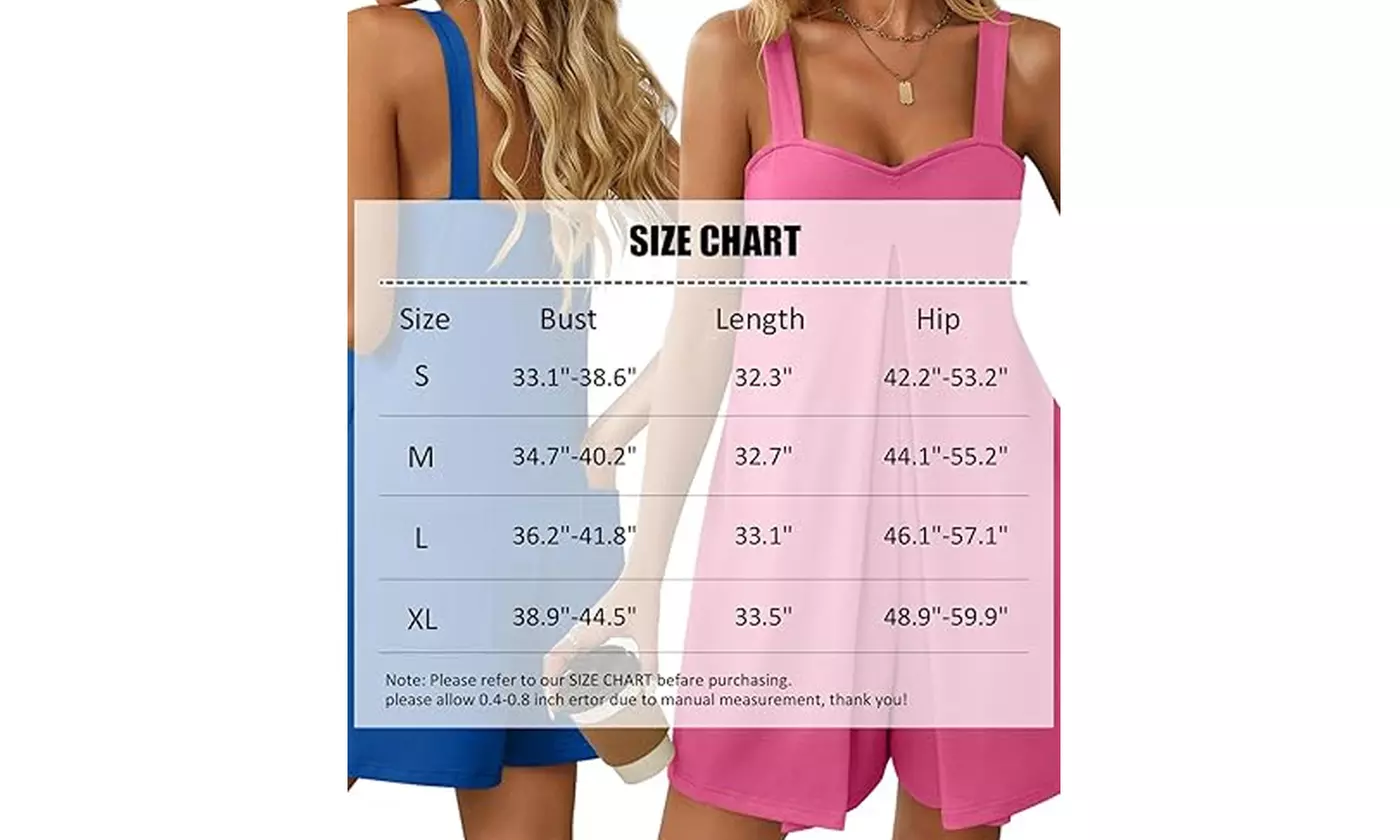 Womens Summer Sleeveless  Jumpsuits Outfits Short Rompers Overall with Pockets