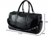 Weekender Duffle Bag with Separate Shoe Compartment - Faux Leather Travel Bag - Second Medium