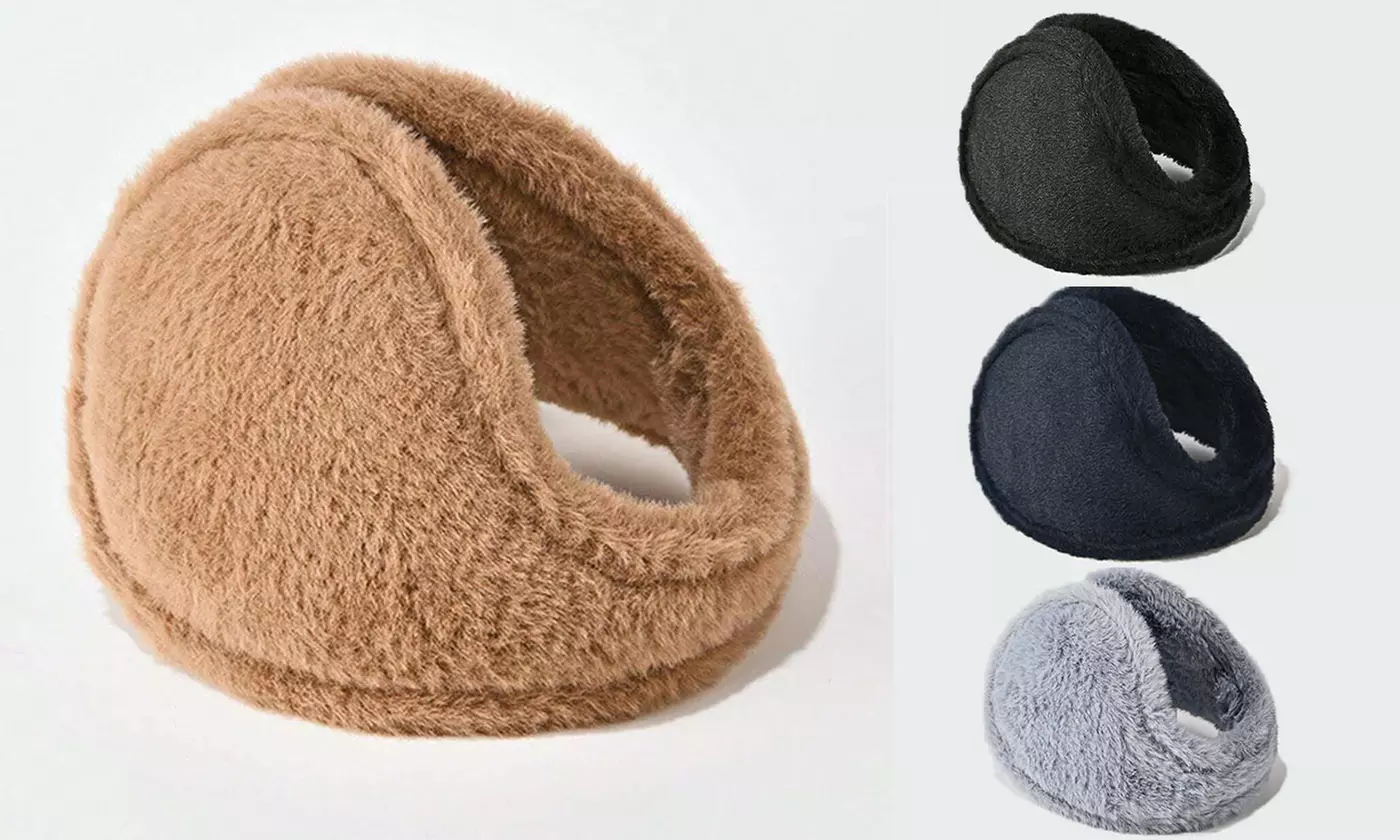 Unisex Winter Foldable Faux Fur Earmuffs  - Primary Image