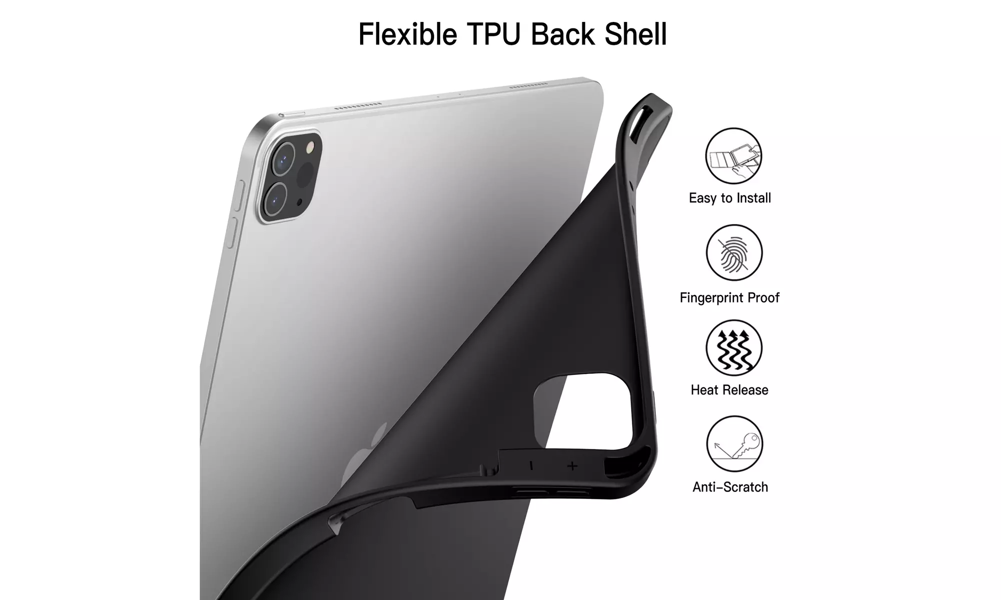iPad Pro 12.9'' (2022/2021) Case with Pencil Holder, Support 2nd Pencil Charging