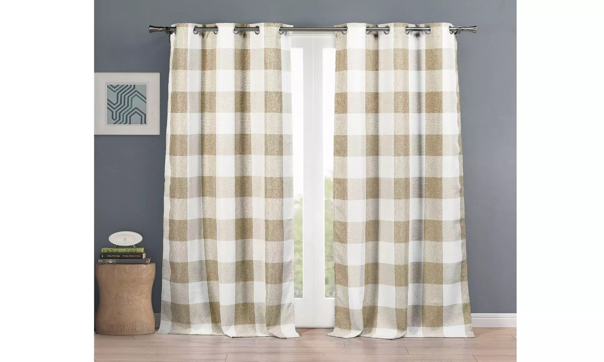 Farmhouse Plaid Room-Darkening Grommet Curtain Panels (2-Pack) - Primary Image