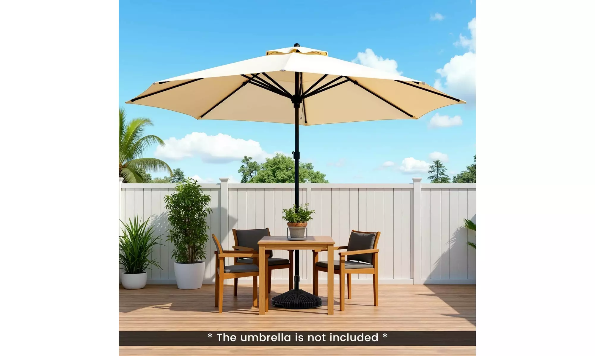 Costway Poolside Umbrella Stand with Refillable Water and Sand Base