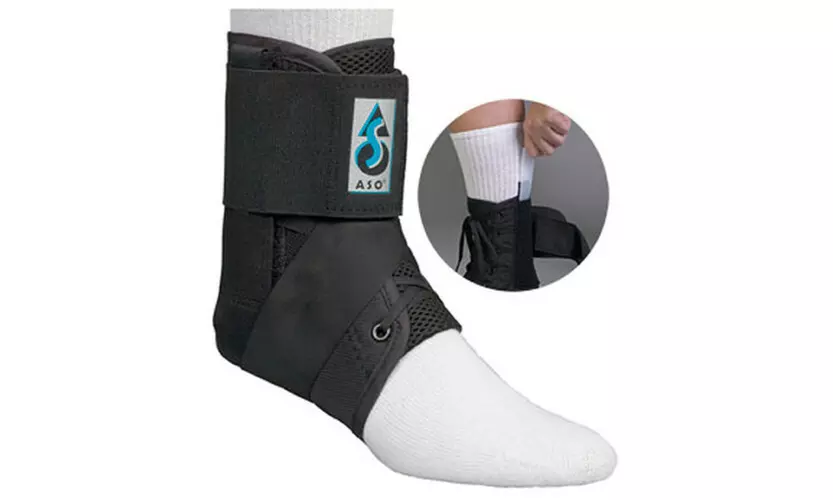 Med Spec ASO (Black) Ankle Stabilizer Ankle Brace Lace up - SIZE: Medium - Second Medium