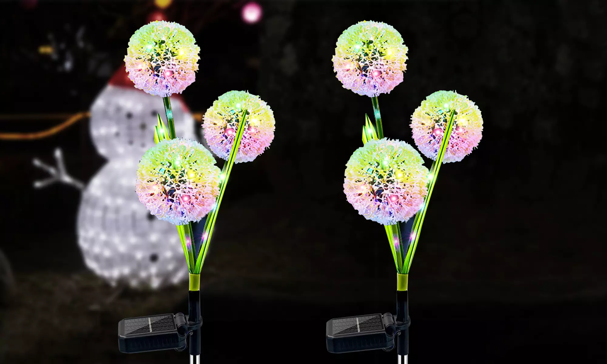 Christmas Garden Lights Solar Firework Lights Dandelion Starburst Swaying Lights